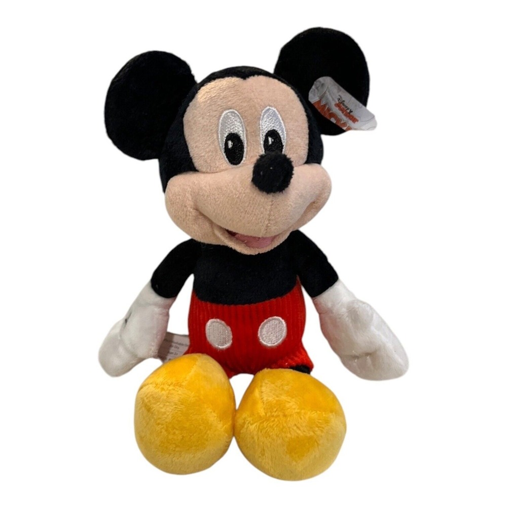 Mickey‎ Mouse Plush Disney Junior Just Play Red Ribbed Shorts 9" EUC